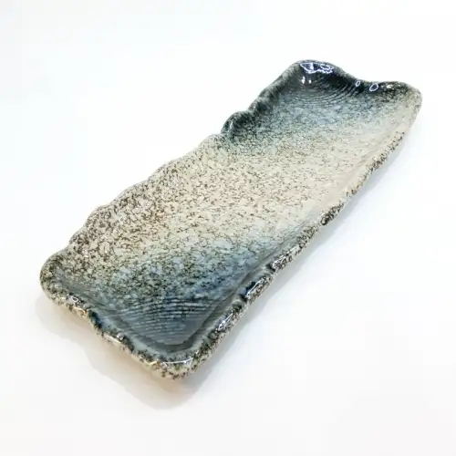 #BY-9857A; Ceramic rectangular plate 12.5 inches