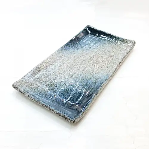 #BY-9864A; Ceramic rectangular plate 10.25 inches