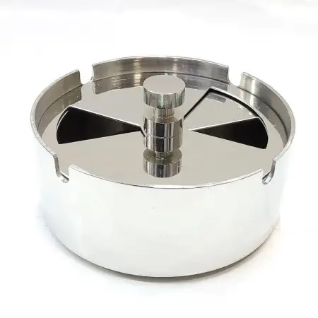 #CD104; Stainless steel ashtray round Di..