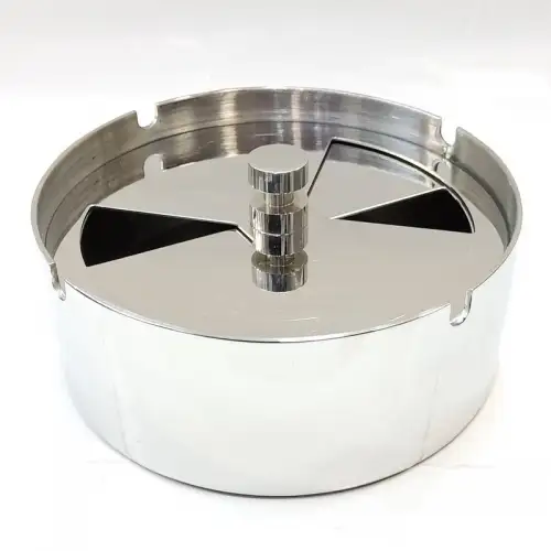 #CD1285; Stainless steel ashtray round Dia. 12.8xH5cm 