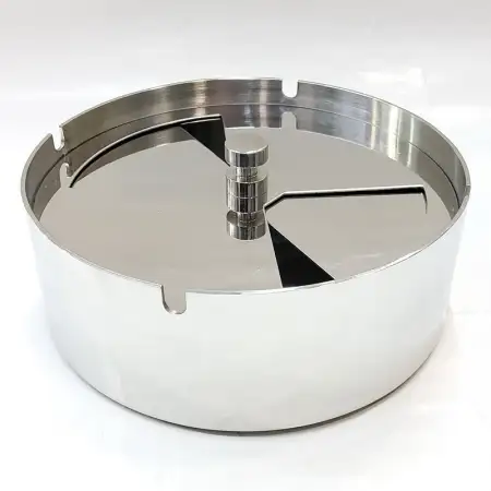 #CD1657; Stainless steel ashtray round D..
