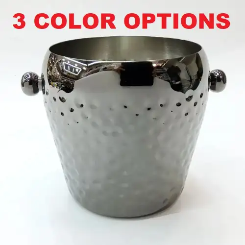 #DX6641C; Stainless steel ice bucket 1L - hammered