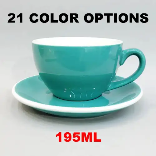 #EG220; Ceramic Coffee cup with saucer 195ml Egg shape