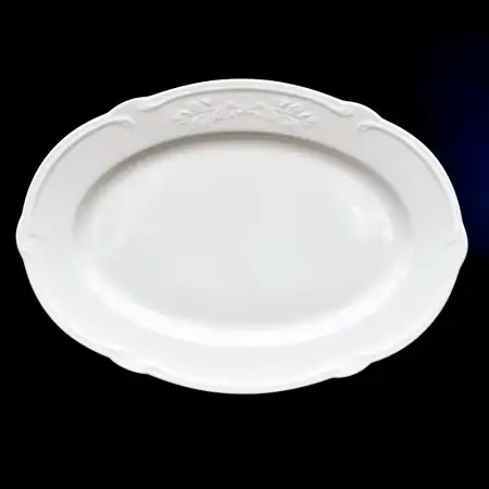 #HB9436; Ceramic oval plate 12 inches..