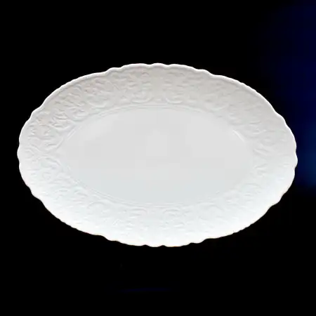 #HK9764; Ceramic oval plate 12 inches..