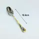 #HM0111; Stainless steel dessert spoon w. golden color