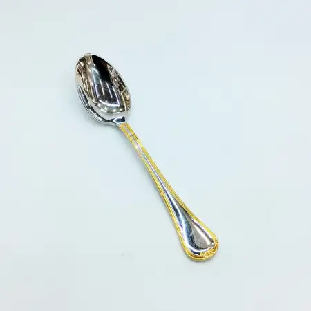#HM9962; Stainless steel tea spoon w. go..