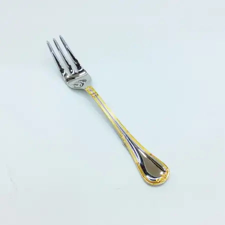 #HM9979; Stainless steel tea fork w. gol..