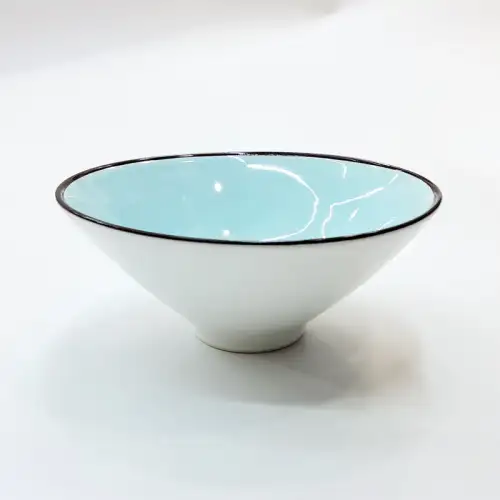 #HN0191-BW; Ceramic bowl 4.5" BW