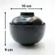 #HN7371-BK; Ceramic miso bowl 4" BK  