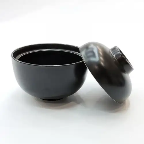 #HN7371-BK; Ceramic miso bowl 4" BK  