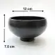 #HN7418-BK; Ceramic bowl 12cm BK 