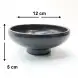 #HN7432-BK; Ceramic 12cm plate w. stand BK    