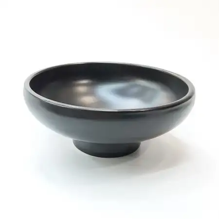 #HN7432-BK; Ceramic 12cm plate w. stand ..