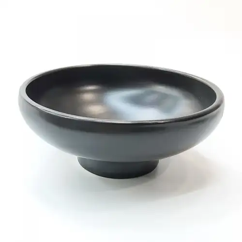 #HN7456-BK; Ceramic 14cm plate w. stand BK  