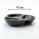 #HN7531-BK; Ceramic sauce dish 3 leaves BK 