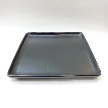 #HN8783-BK; Ceramic plate square 25cm BK..