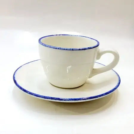 #KHE100; Ceramic coffee cup with saucer ..