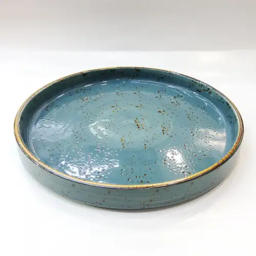 #KK1073-BL; Ceramic deep plate 10.25 inches