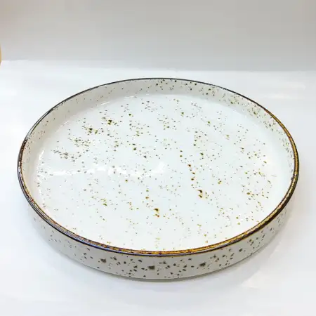 #KK1080-WT; Ceramic 12 inches deep plate..