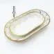 #KK1103-WT; Ceramic oval deep plate 9.5 inches