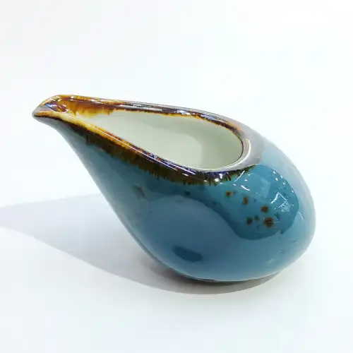 #KK1234-BL; Ceramic cream pot 4 inches