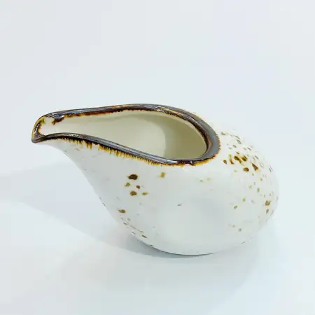 #KK1234-WT; Ceramic cream pot 4 inches..