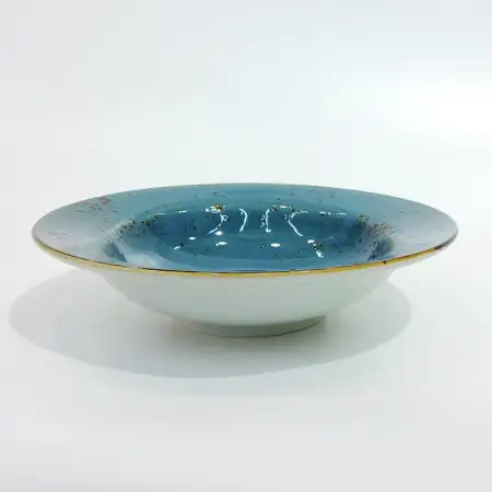 #KK1258-BL; Ceramic deep plate 7.5 inche..