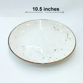 #KK1289-WT; Ceramic round plate 10.5 inches