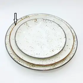 #KK1289-WT;  Ceramic round plate 10.5"