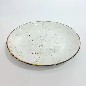 #KK1289-WT;  Ceramic round plate 10.5"