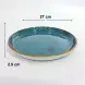 #KK1302-BL; Ceramic round plate 10.75 inches