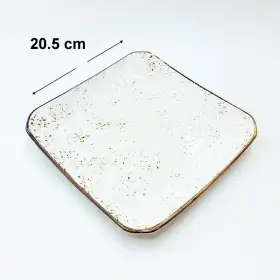 #KK1333-WT; Ceramic square plate 26x26cm