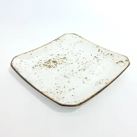 #KK1326-WT; Ceramic square plate 8 inche..