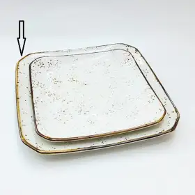 #KK1333-WT; Ceramic plate 26x26cm #WT