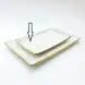 #KK1364-WT; Ceramic rectangular plate 22.5x14.5cm