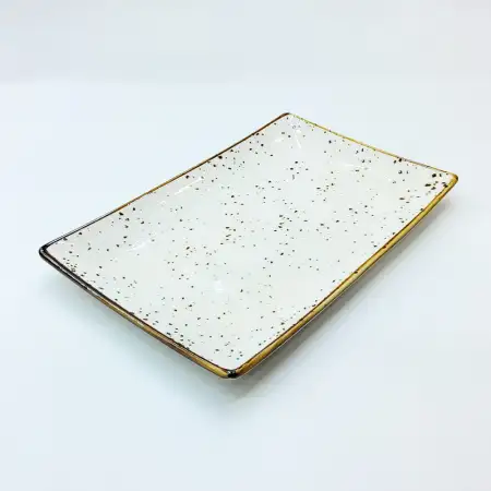 #KK1364-WT; Ceramic rectangular plate 22..