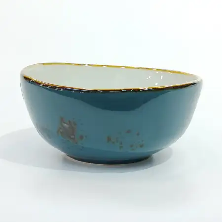 #KK1395-BL; Ceramic bowl 4.5 inches..
