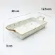 #KK2353-WT; Ceramic 10 inches rectangular deep plate