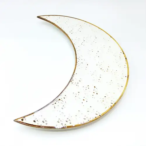 #KK2612-WT; Ceramic 12 inches moon plate
