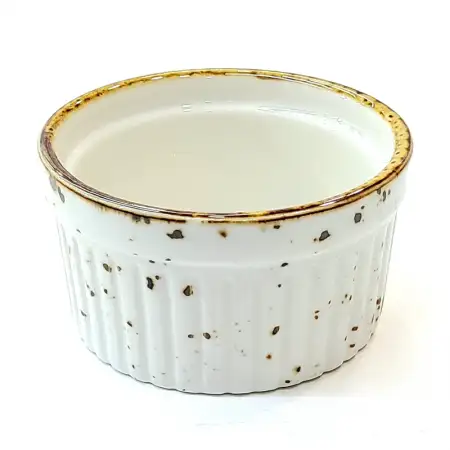 #KK2728-WT; Ceramic sauce dish 3 inches..