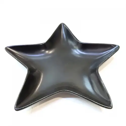 #KK2834-BK; Ceramic 8 inches star plate
