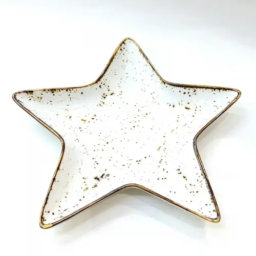 #KK2834-WT; Ceramic 8 inches star plate