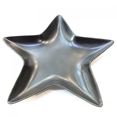 #KK2841-BK; Ceramic 10 inches star plate