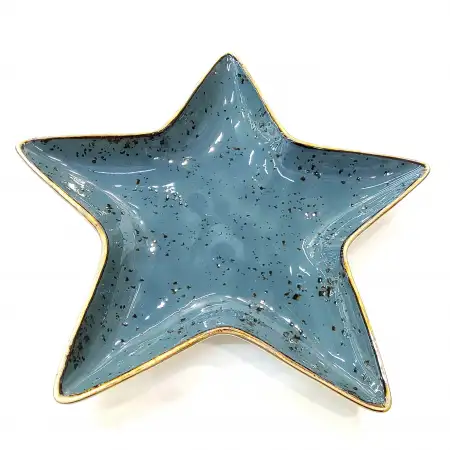 #KK2841-BL; Ceramic 10 inches star plate..