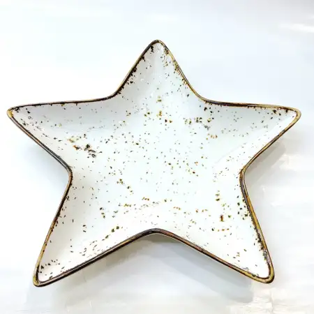 #KK2841-WT; Ceramic 10 inches star plate..