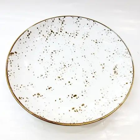 #KK3503-WT; Ceramic 12 inches plate..