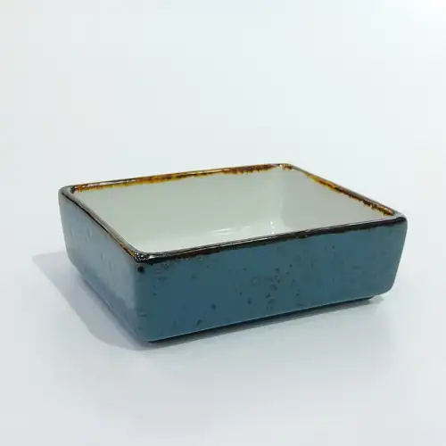 #KK6055-BL; Ceramic 4 inches rectangular plate