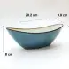 #KK6093-BL; Ceramic boat bowl 8 inches