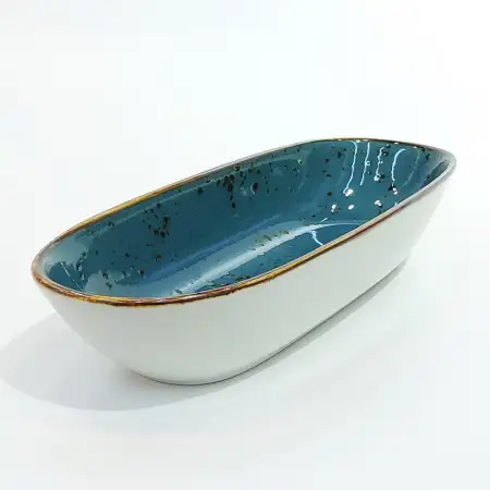 #KK6215-BL; Ceramic 9 inches oval deep p..